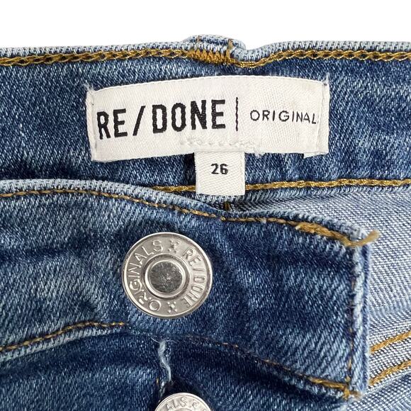 Re/Done Originals High Rise Ankle Crop Jeans Women's 26" Stretch Denim Retro - Picture 3 of 8